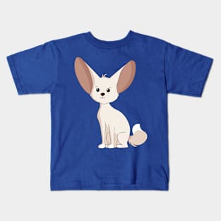 Fox Cute Kawaii Adorable Silver Drawing Fennec Pet Sitting Kids T-Shirt